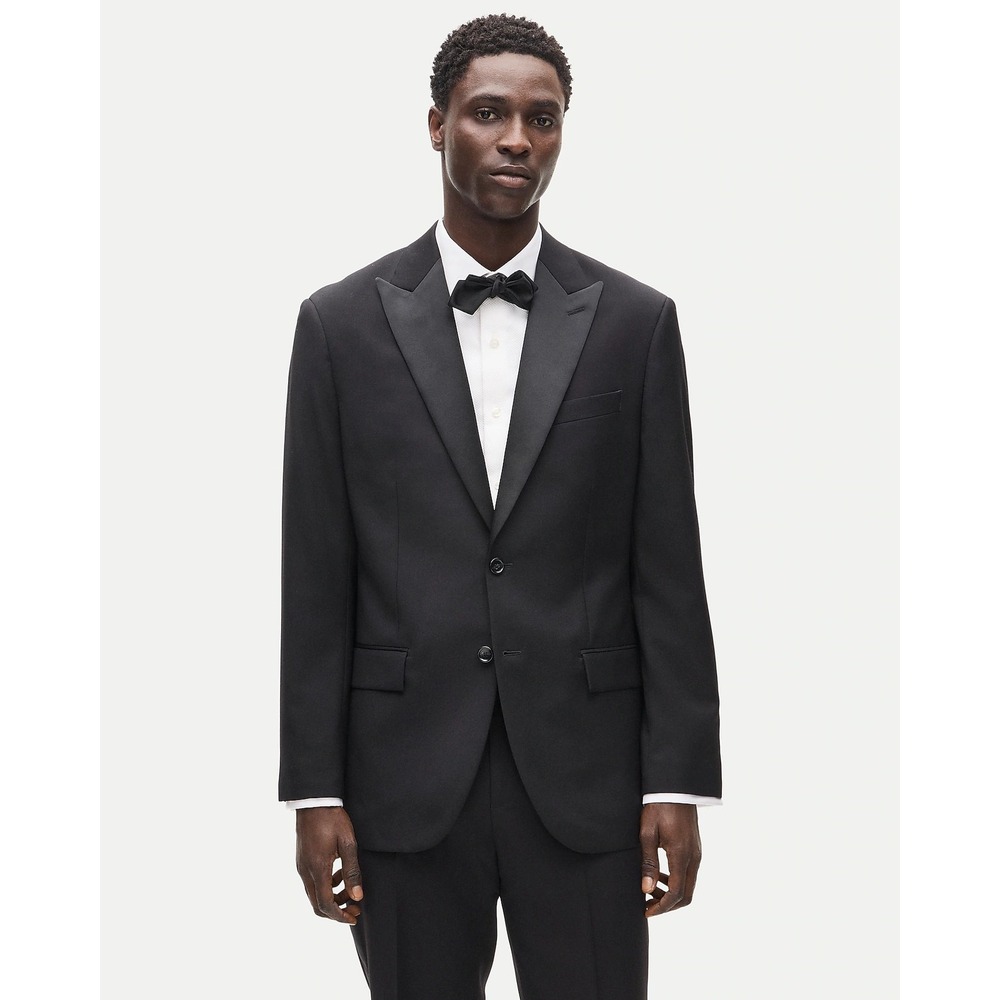 J.Crew Mens 52R Crosby Tuxedo Jacket Black Italian Wool Peak Lapel BM180 NEW